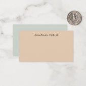 Manuscript Monogramed Eenvoudige Minimalist van de Notitiekaartje (Voorkant / Achterkant in situ)