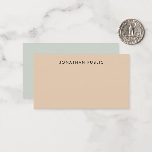 Manuscript Monogramed Eenvoudige Minimalist van de Notitiekaartje (Voorkant / Achterkant in situ)