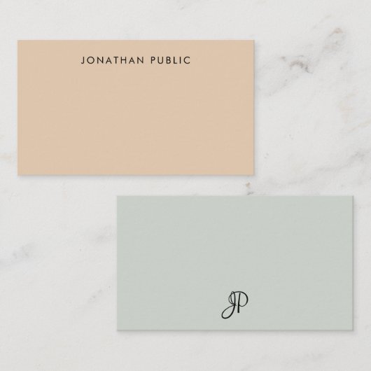Manuscript Monogramed Eenvoudige Minimalist van de Notitiekaartje (Voorkant / Achterkant)