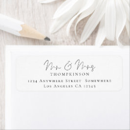 Manuscript Mr en Mrs Any Color Return Name Address Etiket