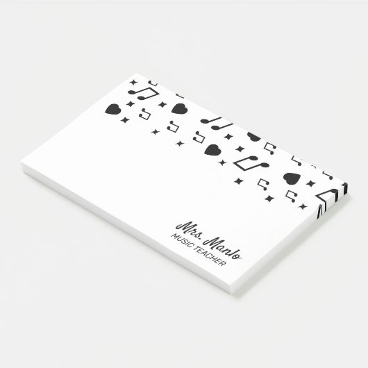 Manuscript muziekdocent Naam Musical Post-it Notes (Schuin)