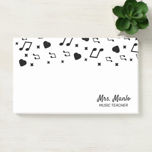Manuscript muziekdocent Naam Musical Post-it Notes (Kantoor)