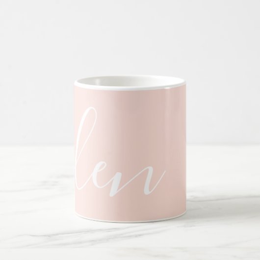 Manuscript Naam Chic Personalized Mug Pastel Peach Koffiemok (Center)