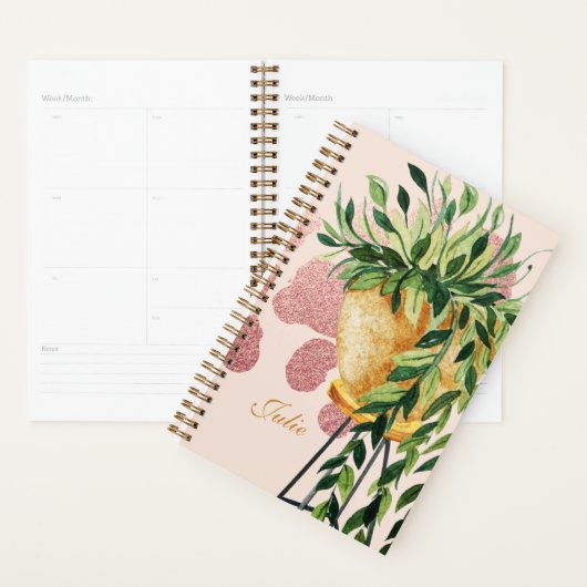 Manuscript Naam Planner waterverf Pothos Plant (Display)