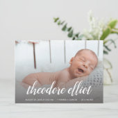 Manuscript Name de Bekleding van de Foto Geboortep Aankondiging (Staand voorkant)