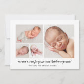 Manuscript Name de Bekleding van de Foto Geboortep Aankondiging (Achterkant)