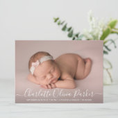 Manuscript Name de Bekleding van de Foto Geboortep Aankondiging (Staand voorkant)
