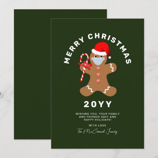 Manuscript Name Family Cute Kerstkerkontbijt Feestdagenkaart (Voorkant / Achterkant)