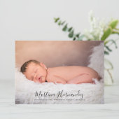 Manuscript Name Fotobekleding Aankondiging geboort (Staand voorkant)