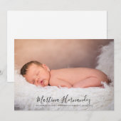 Manuscript Name Fotobekleding Aankondiging geboort (Voorkant / Achterkant)