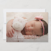 Manuscript Name Fotobekleding Aankondiging geboort (Voorkant)