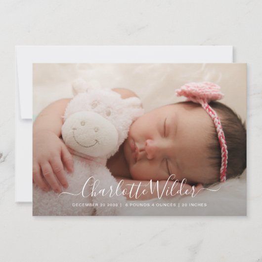 Manuscript Name Fotobekleding Aankondiging geboort (Voorkant)