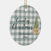 Manuscript Name Green Plays "Country Kerstmis" Keramisch Ornament (Rechts)