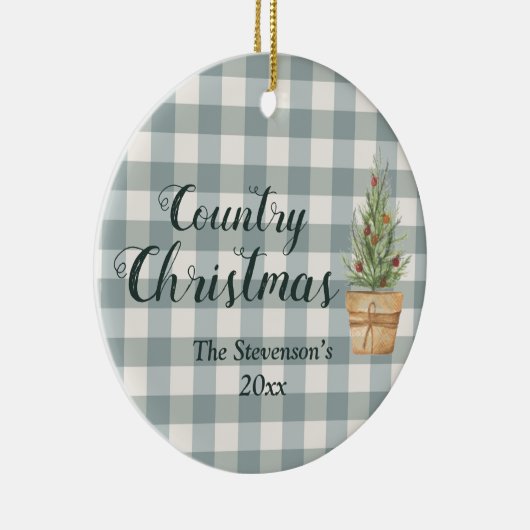 Manuscript Name Green Plays "Country Kerstmis" Keramisch Ornament (Rechts)