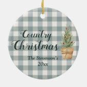 Manuscript Name Green Plays "Country Kerstmis" Keramisch Ornament (Achterkant)