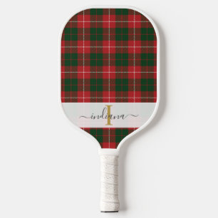 Manuscript Name Monogram Pset Tartan Rustic Pickleball Paddle