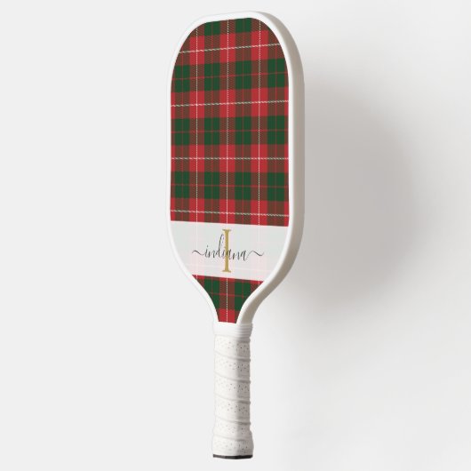 Manuscript Name Monogram Pset Tartan Rustic Pickleball Paddle (Links)