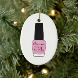 Manuscript Name on Nail Poland Bottle Keramisch Ornament