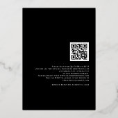 Manuscript Names QR Code Weddenschap Black Luxury Folie Uitnodiging (Achterkant)