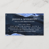 Manuscript Navy Blue Agate Geode Monogram Silver Visitekaartje (Achterkant)