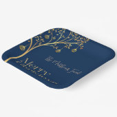 Manuscript Navy Blue and Gold tree Papieren Bordje (Gebogen)