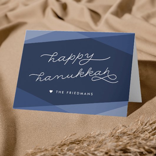 Manuscript Navy Geo | Happy Hanukkah Feestdagen Kaart