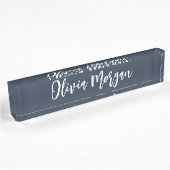 Manuscript Navy & White Sketched Cursive Name Naambordje