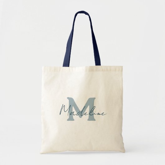 Manuscript navyblue aangepast aangepast bridesmaïd tote bag (Voorkant)
