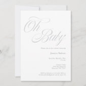 Manuscript Oh Baby Genderneutrale showwer Uitnodig Kaart (Voorkant)