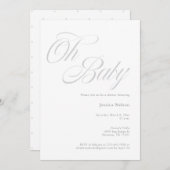 Manuscript Oh Baby Genderneutrale showwer Uitnodig Kaart (Voorkant / Achterkant)