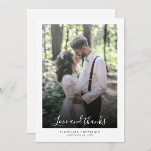 Manuscript Overlay Hand Lettered Elegant Wedding P Bedankkaart