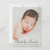Manuscript Overlay Pink Baby Girl Multi Photo Birt Aankondiging (Voorkant)