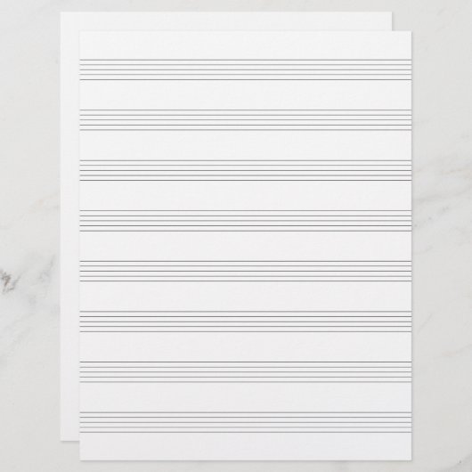 Manuscript Paper Music Staffs Composer Songwriter Briefhoofd (Voorkant / Achterkant)