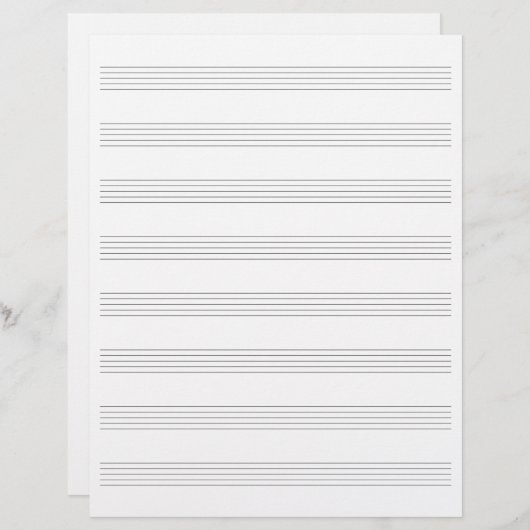 Manuscript Paper Music Staffs Composer Songwriter Briefhoofd (Voorkant / Achterkant)