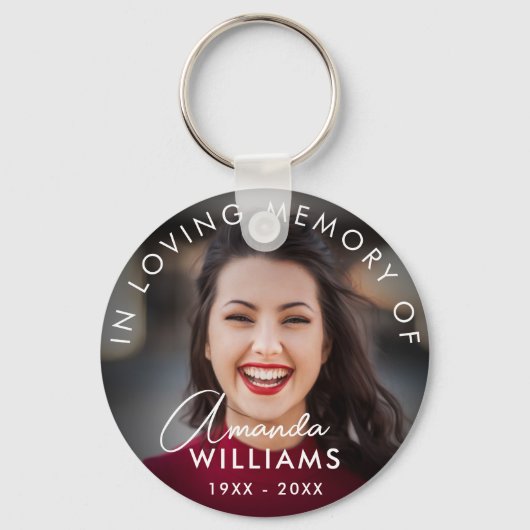 Manuscript Photo Memorial Keepsakes in Loving Memo Sleutelhanger (Voorkant)