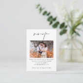 Manuscript Photo QR Code Wedding RSVP Informatiekaartje (Staand voorkant)