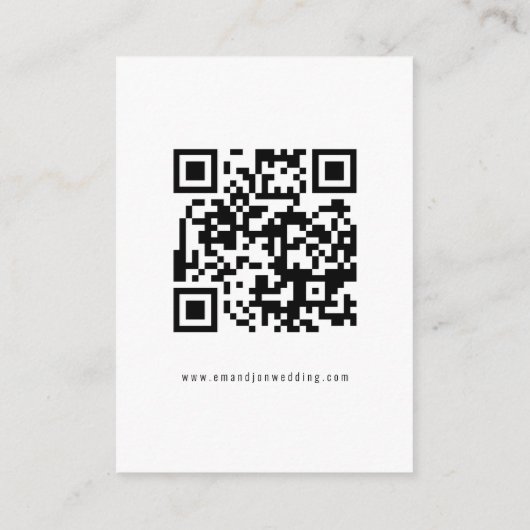 Manuscript Photo QR Code Wedding RSVP Informatiekaartje (Achterkant)