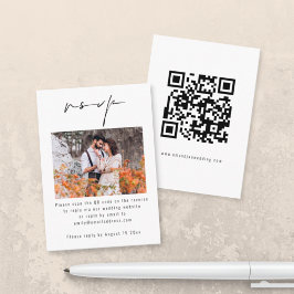 Manuscript Photo QR Code Wedding RSVP Informatiekaartje
