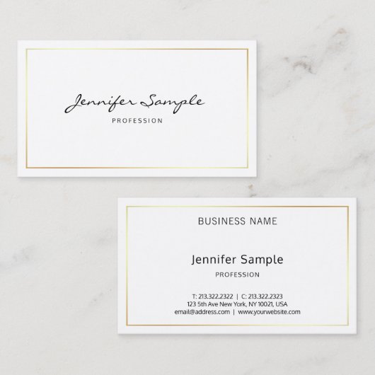 Manuscript Professional Elegant Plain Calligraded Visitekaartje (Voorkant / Achterkant)