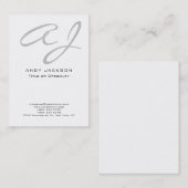 Manuscript professioneel modern elegant minimalist visitekaartje (Voorkant / Achterkant)