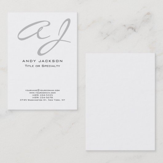 Manuscript professioneel modern elegant minimalist visitekaartje (Voorkant / Achterkant)