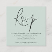 Manuscript QR Code Mint Green Wedding RSVP Informatiekaartje (Voorkant)