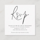 Manuscript QR Code Weddenschap Black White RSVP En Informatiekaartje (Voorkant)