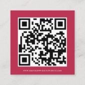 Manuscript QR Code Weddenschap Magenta RSVP Informatiekaartje (Achterkant)