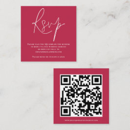 Manuscript QR Code Weddenschap Magenta RSVP Informatiekaartje