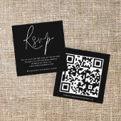 Manuscript QR Code Weddenschap White Black RSVP En Informatiekaartje