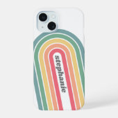 Manuscript Rainbow-kleuren rebootbundel retrijn iPhone 15 Case (Achterkant)