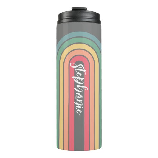 Manuscript Rainbow-kleuren rebootbundel retrijn Thermosbeker (Voorkant)