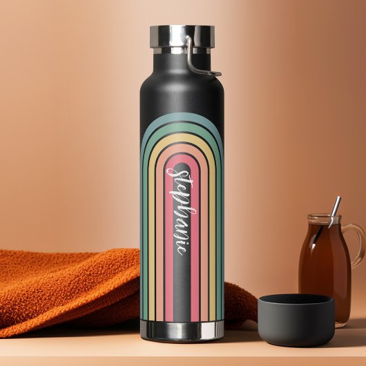 Manuscript Rainbow-kleuren rebootbundel retrijn Waterfles