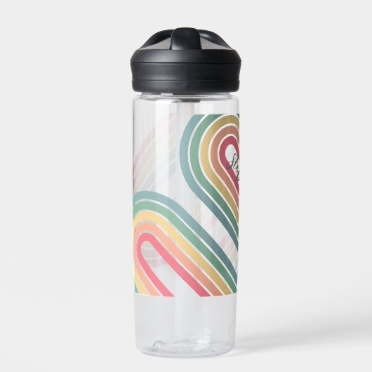 Manuscript Rainbow-kleuren rebootbundel retrijn Waterfles (Voorkant)